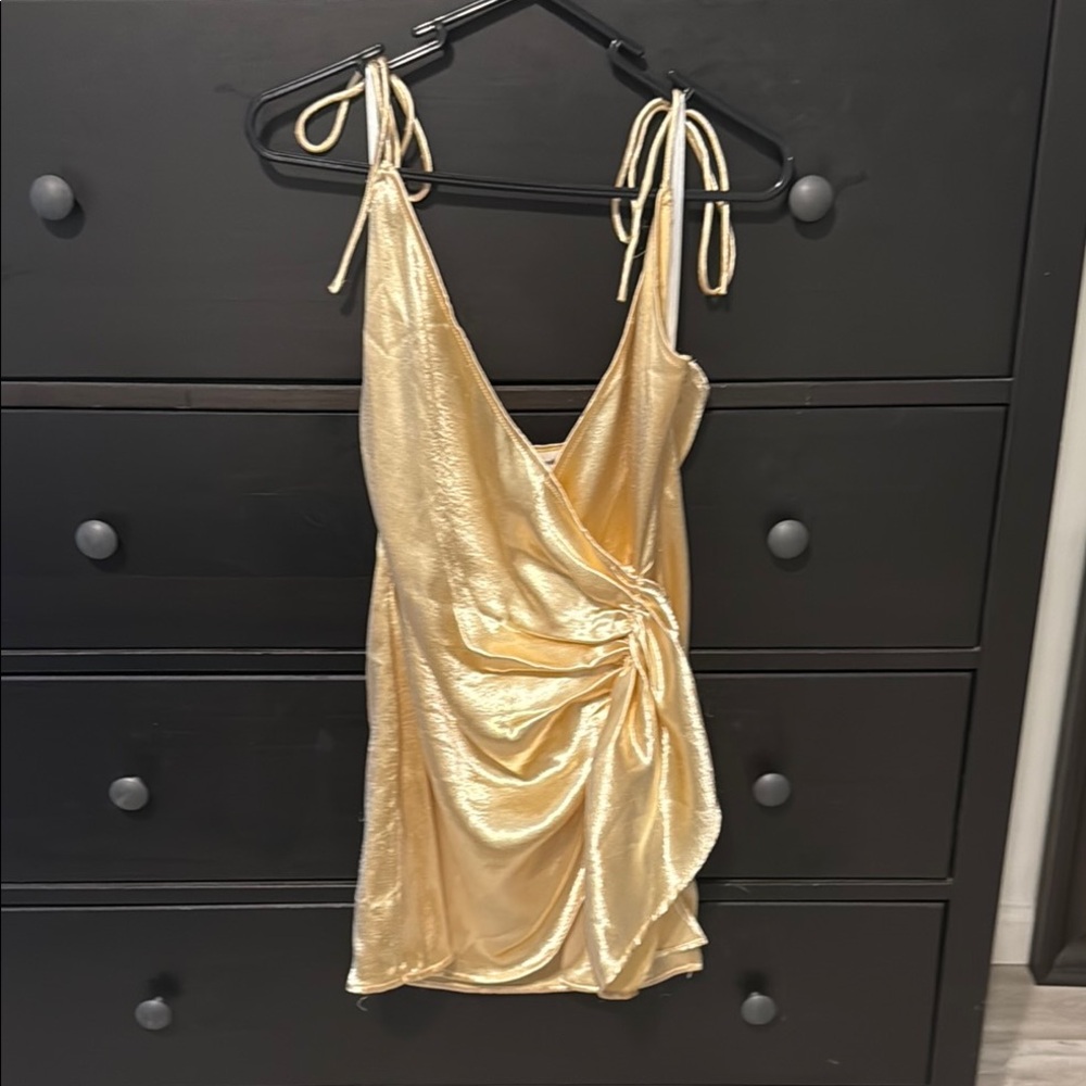 Superdown Gold Mini Dress